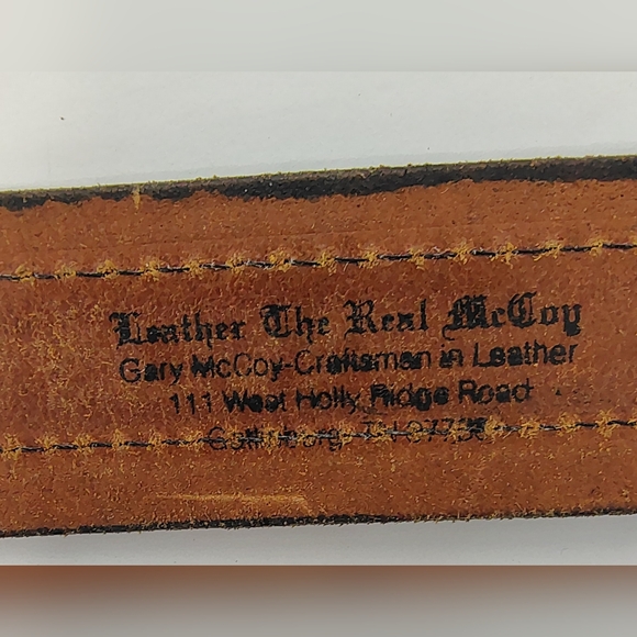 LEATHER MEN'S BELT WESTERN HANDMADE,  FILIGREE SILVER BUCKLE, ⭐ CONCHOS Sz 42-46 - Picture 8 of 15